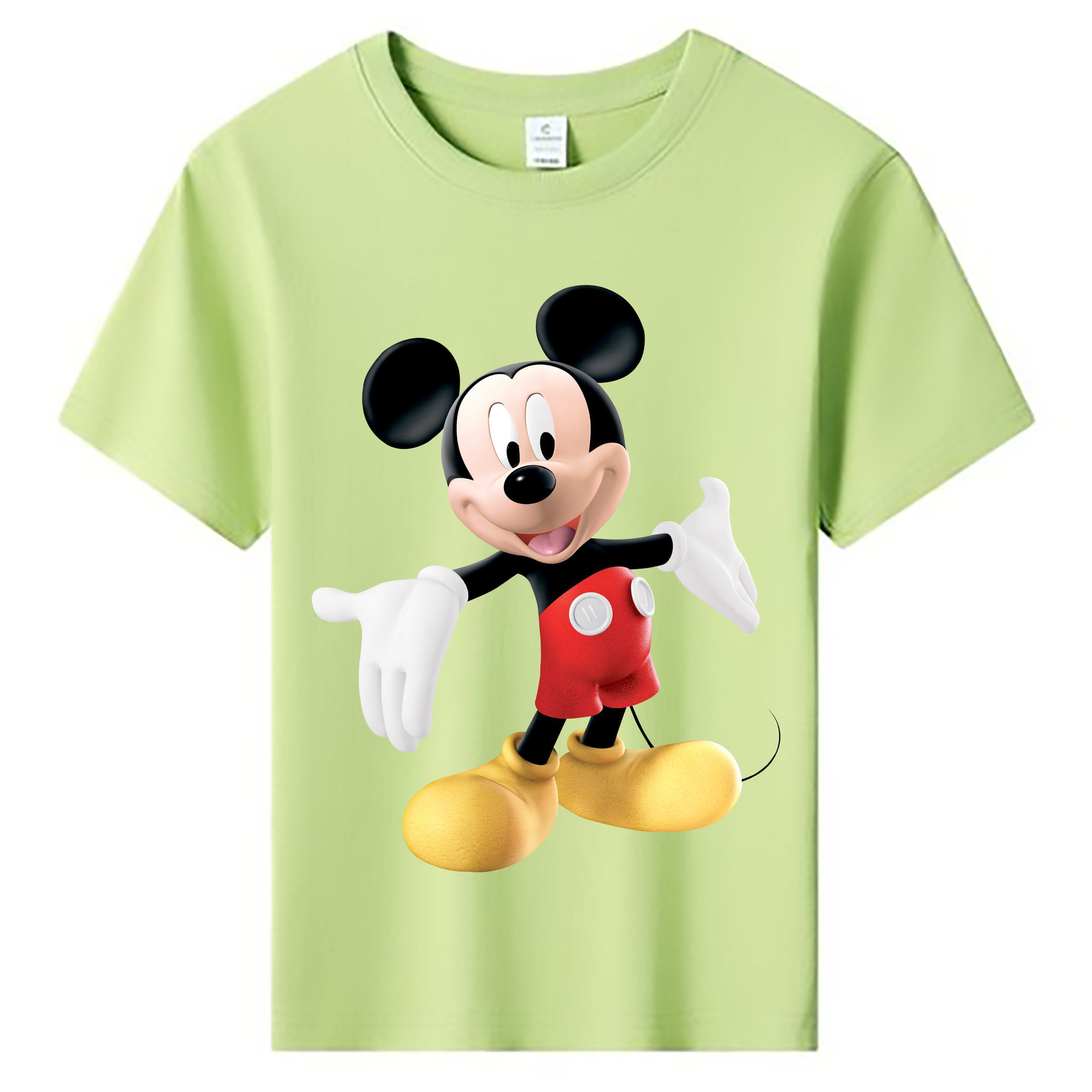（画像用） ミッキーマウス Mickey Mouse 綿100％キッズTシャツ（フロントプリント）